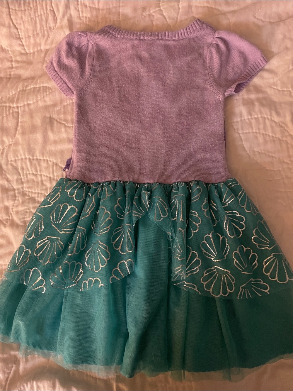 Ariel Princess 4T Disney Girls Purple & Teal Mermaid Shell Dress Costume - Picture 4 of 7